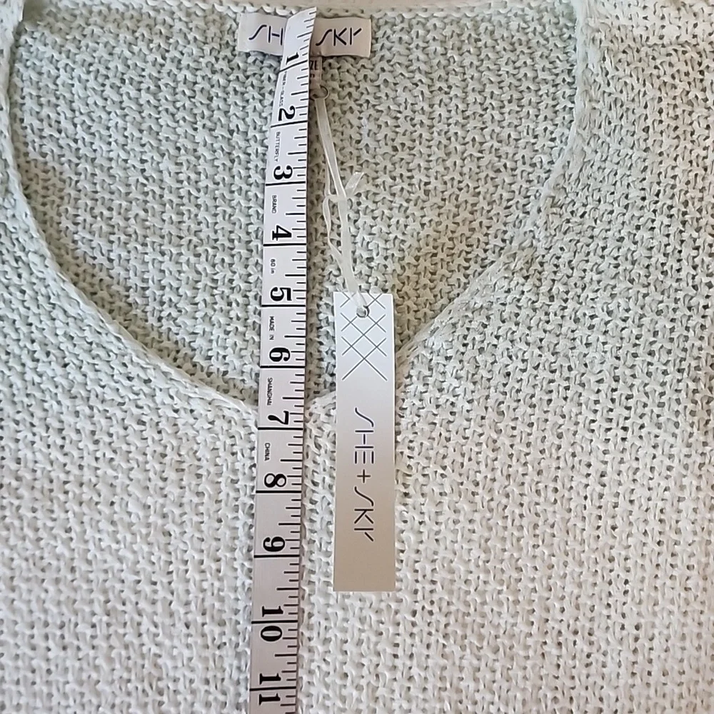 SHE+SKY Gradient Blue and Cream Sweater Brand New